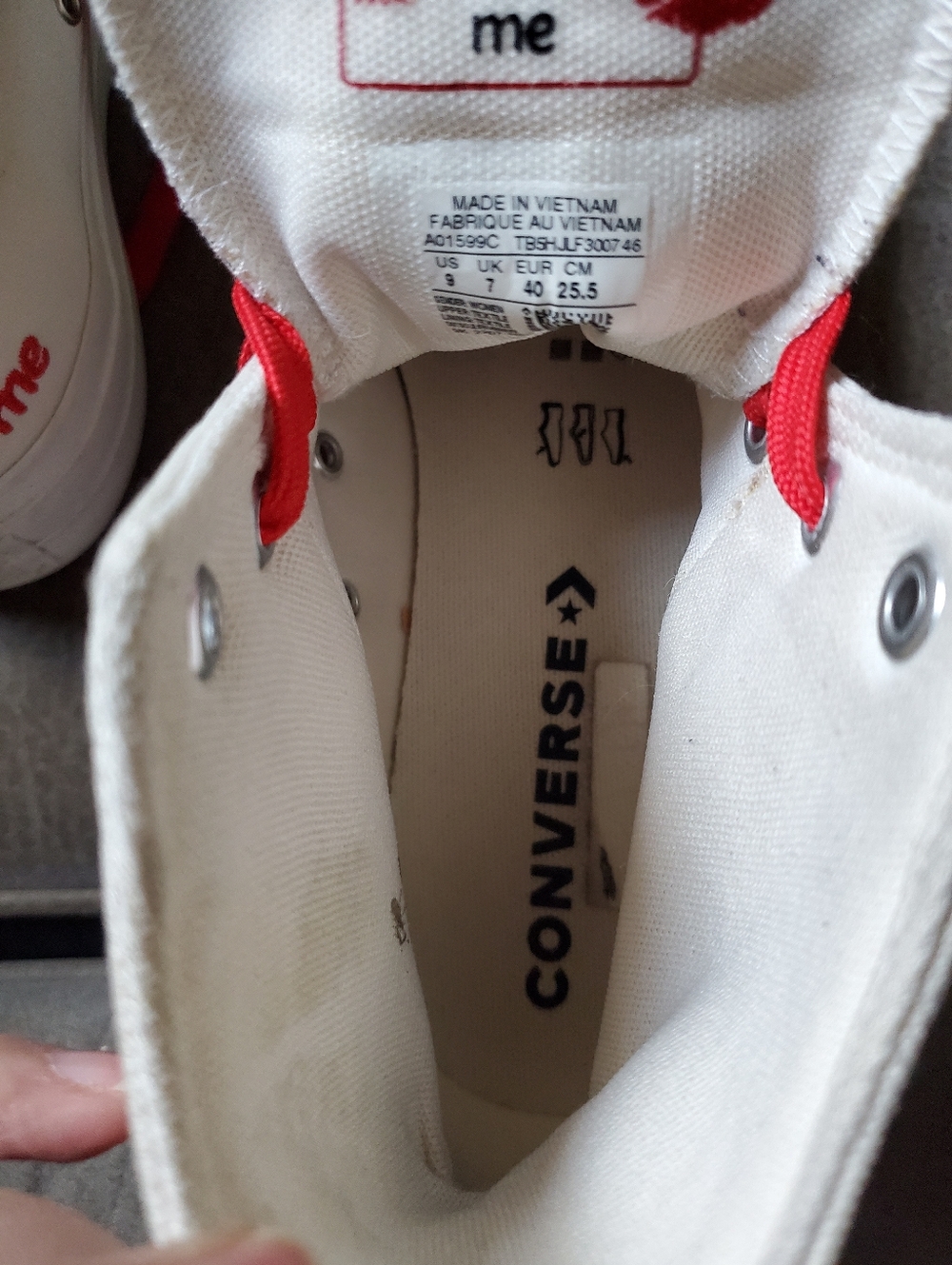 Converse Chuck Taylor All Star Lift Platform High 'Embroidered Hearts - White 9 - Picture 9 of 12